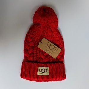 Ugg Pom Pom Knit Beanie Hat